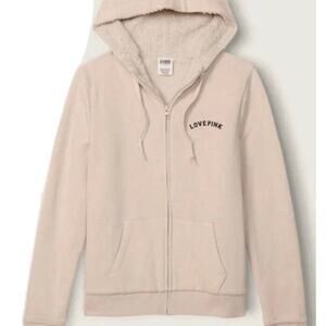 Victoria's Secret PINK Sherpa Lined Perfect Full Zip Hoodie XXL BRAND NEW!